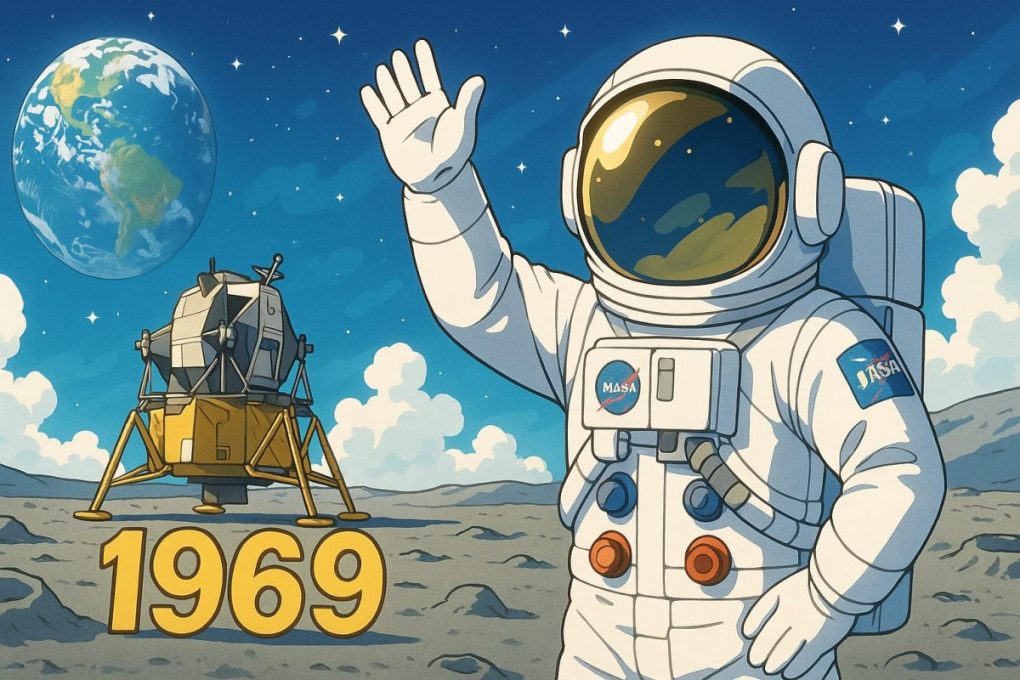 1969年を象徴する、前向きな気持ちになれるようなイメージ画像です