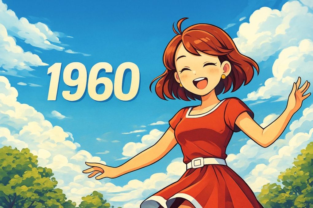 １９６０年を象徴するイメージ画像で、明るく前向きな気持ちになれるようにしました。