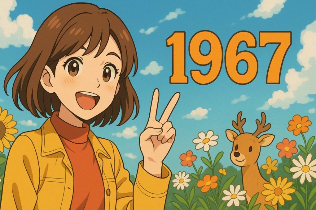 1967年を象徴する、前向きな気持ちになれるようなイメージ画像です