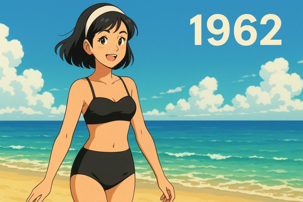 １９６２年を象徴するイメージ画像をアニメ風に、明るく前向きな気持ちになれるようにしました。