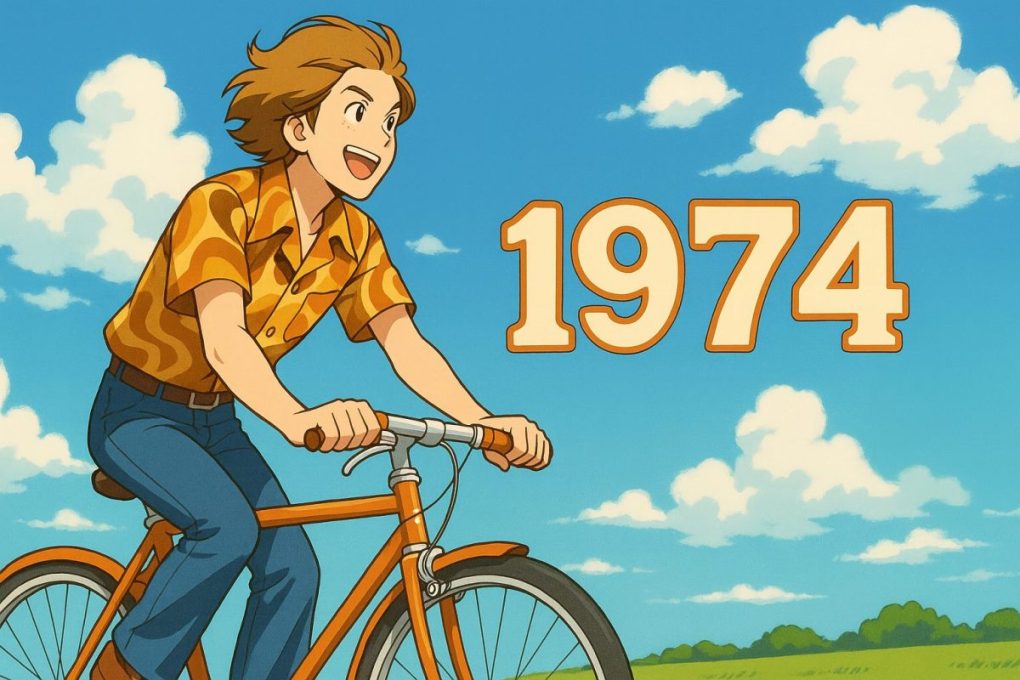 1974年を象徴するイメージ画像をアニメ風にしました。