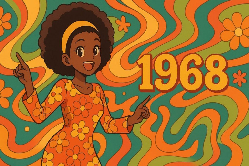 1968年を象徴する、前向きな気持ちになれるようなイメージ画像です。