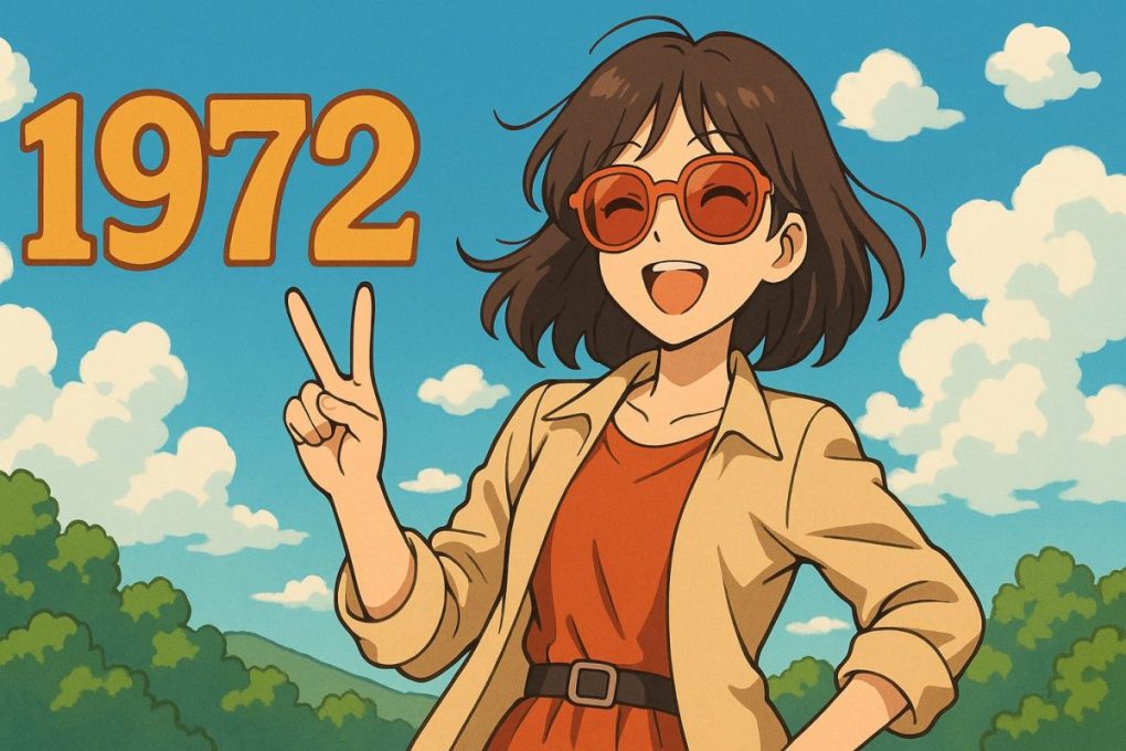 1972年を象徴するイメージ画像をアニメ風にしました。