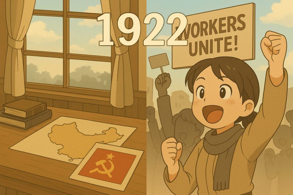 １９２２年を象徴するイメージ画像で、人権を主張する新しい時代に入ったという画像になっています。